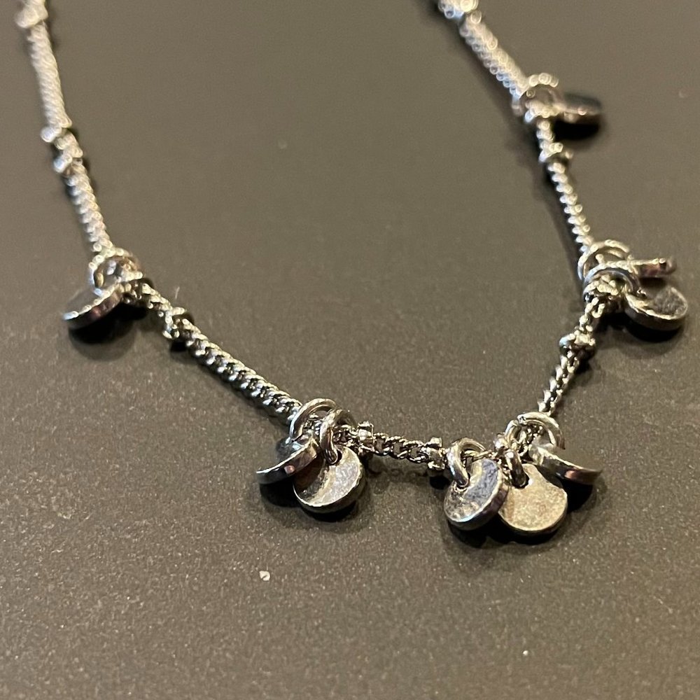 Dainty Silver Round Circle Charm Bracelet